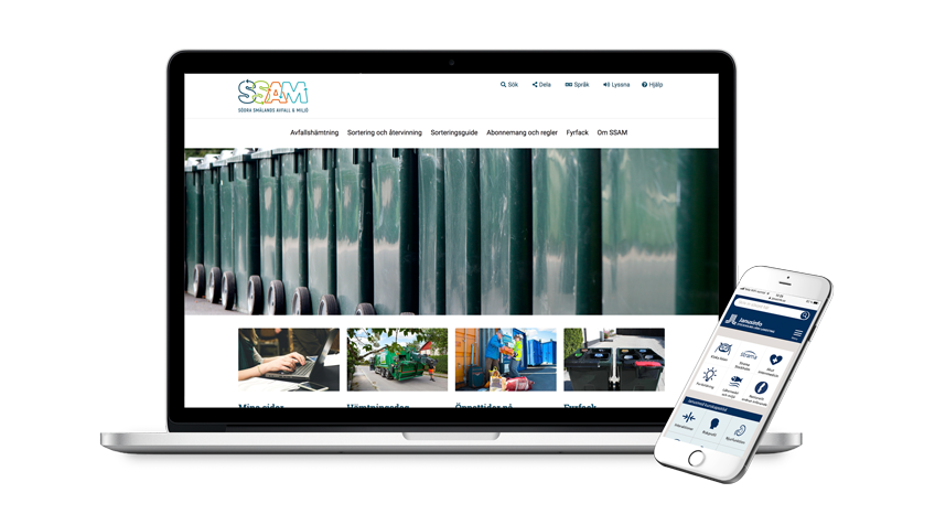 Startsida SSAM:s externa webbplats
